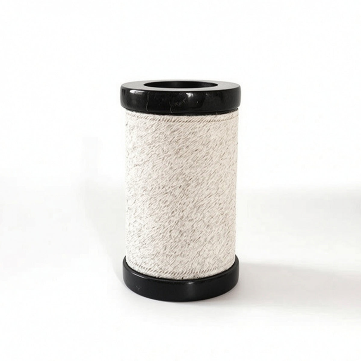 Cylindrical Vase Textured Flower Holder Modern for Hotel Lobby