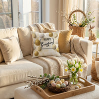Easter Throw Pillow Cover Soft Decorative Throw Pillow Case Square Pillowcase 45 x 45 cm Seasonal Spring Decor for Bedroom Sofa Bed