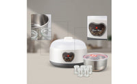 Countertop Electric Yogurt Maker Compact Yogurt Maker with Glass Jars Food-Grade Fermentation Machine with Stainless Steel Bowl Removable for Families, Beginners