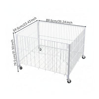 Wire Storage Basket with Wheels Breathable Rolling Wire Utility Cart Spacious