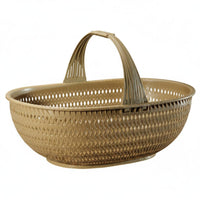 Hand Basket Imitation Bamboo Woven Basket Thick Rim Organizer Bin