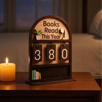 3D Books Read This Year Tracker Sign Layered Wooden Reading Tracker with Tiles Movable Books Read This Year Counter Aesthetic for Readers