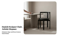 Harp Posterior Chair Danish Design Wooden Frame Armchair Wabi-Sabi Aesthetic Curved Posteriorrest for Renters, Dining Room, Cafe