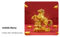 Ideal Gift Feng Shui Horse Ornament Intricate Details Wealth Horse Figurine Creative Design Fade-Resistant for New Homeowners, Business Owners, Home Decorators, Living Room, Entrance Hall, Entryway, TV Stand