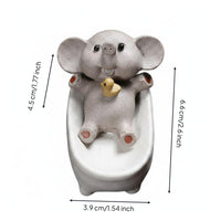 Animal Bathtub Figurine Soothing Style Cute Animal Desk Decoration Handmade Feel Figurine for Office