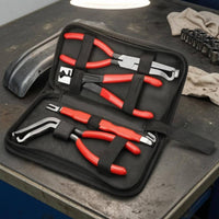 4 Pieces Zippered Case Automotive Specialty Pliers Set Plastic-Coated Handles 4 Piece Plier Kit Non-Slip Handle Plier Set for Mechanics, Car Repair, Garage