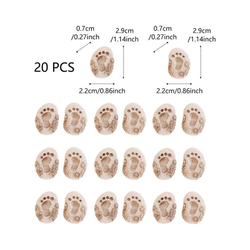 20 Pieces Paw Print Stepping Stone DIY Decoration for Flower Pot, Terrarium