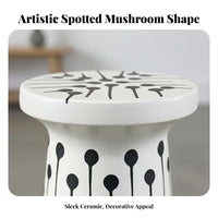 Spotted Mushroom Seat Multi-Functional Plant Stand Glazed Finish for Entryway