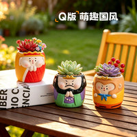 创意西游记天团造型花盆多功能个性绿植园艺花器家用多肉盆栽容器