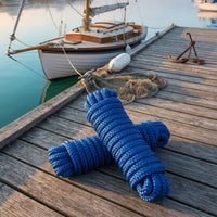 2 Pieces Long-Lasting Double Braided Nylon Dock Line Heavy Duty Dock Line with Spliced Eye Abrasion-Resistant Boat Rope with Spliced Eye Low-Stretch for Boaters, Sailors