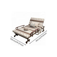 Foldable Lounge Bed Caster Wheels Reclining Lounge Bed Storage Pocket Daybed