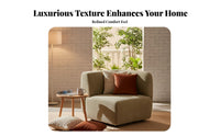 Curved Chenille Sectional Plush Upholstery Curved Cushiony Settee Deep Seating Mid-Centurymid-Century-1900s Modern & Aesthetic