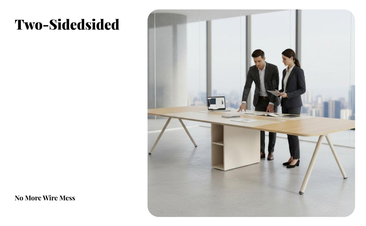 Long Rectangular Conference Table Light Luxury Aesthetic Large Conference Table Modern Design Training Desk for Business groups, Meeting Space