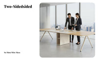 Long Rectangular Conference Table Light Luxury Aesthetic Large Conference Table Modern Design Training Desk for Business groups, Meeting Space