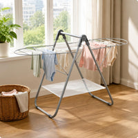 Portable Folding Laundry Rack Foldable Folding Clothes Rack Stable Household Storage for Window Area, Bedroom