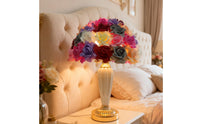 Floral Lamp with Flower Shade Multi-Colored Lamp with Flower Lampshade Multicolor Decorative for Bedroom, Nightstand, Wedding
