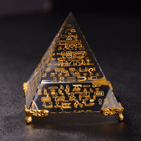 跨境玻璃金字塔摆件人造水晶黑曜石四面体玻璃塔水晶塔