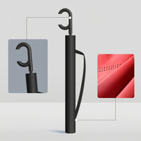 Wind Resistant Umbrella with C-Shaped Handle Windproof 16-Rib Umbrella Large Heavy Duty for Commuters