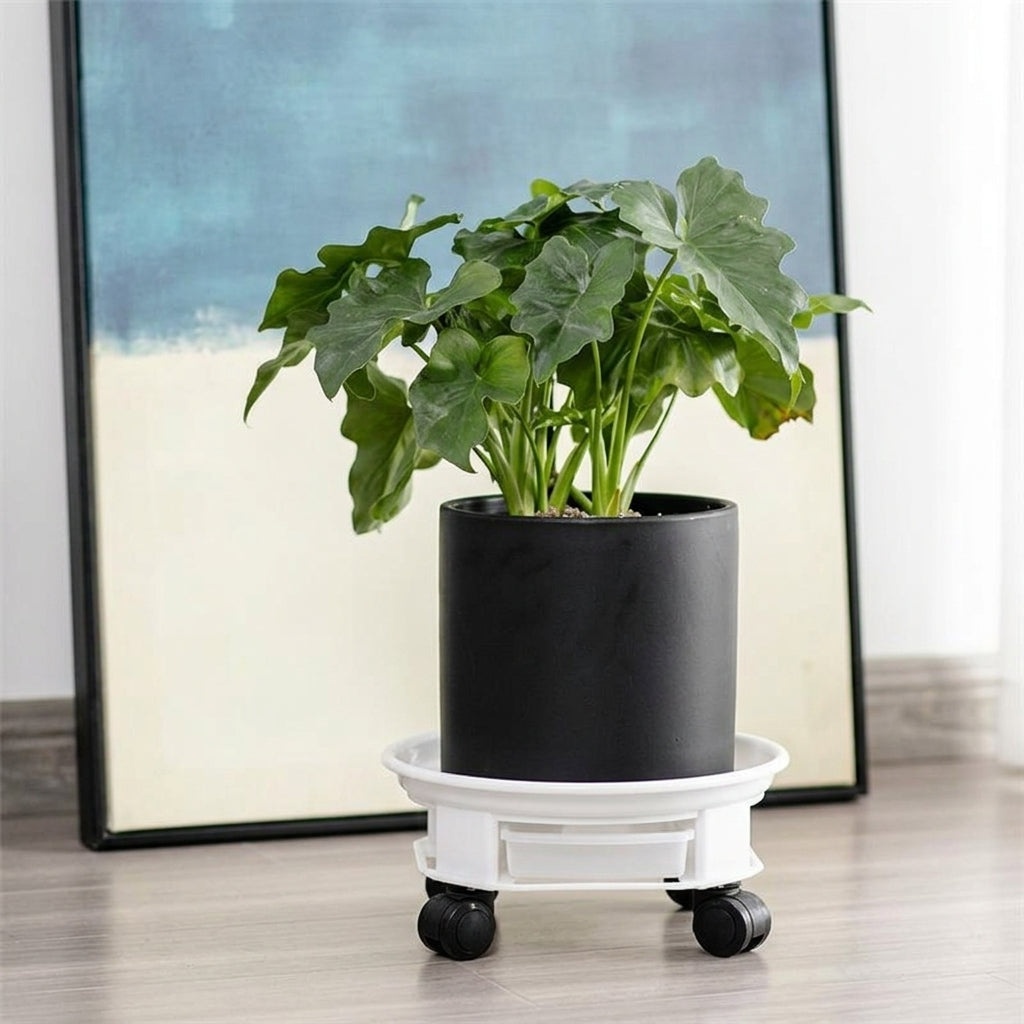 Plant Trolley with Swivel Wheels and Plant Pot Saucer, Heavy Duty Pot Stand and Plant Tray with Drainage for Large Floor Standing Pots