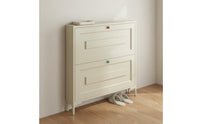 Space-Saving Slim Shoe Cabinet Sturdy Steel Construction Narrow Shoe Storage Cabinet Dustproof Large Capacity for Hallway