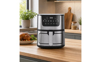 Stainless Steel Air Fryer 7 L Air Fryer with Basket Countertop Cooker Family-Sized for Families, Kitchen