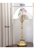 Elegant Design French Retro Table Lamp Timeless Elegance Beaded Tassel Lamp Ornate Brass Base Exquisite Gift Idea for Bedroom
