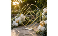 Round Metal Backdrop Frame Multi-Purpose Floor Standing Backdrop Stand Sturdy