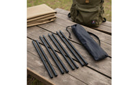 2 Pieces Steel Shelter Support Rods Additional Long Steel Shelter Poles Tarp Poles Long-Lasting Camping Equipment Easy Assembly