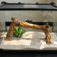 Jumping Arachnid Enclosure Accessories, Hemp Rope Perch Snake Climbing Branch, Textured Resin Habitat Geckos, Chameleons and Tree Frogs