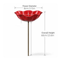 Metal Flower Garden Stake Handmade Outdoor Decor Bright Colors