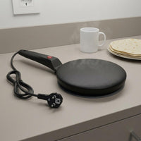 600 W Electric Pancake Pan Black Non-Stick Pancake Pan Long Handle Electric Crepe Appliance Hanging Hole