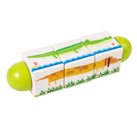Rotating Puzzle Blocks Educational Wooden Puzzle Grasping Toy Interlocking Rotate Toy Learning for Toddlers, Home, Classroom