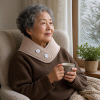 Neck Warmer with Pockets and Adjustable Buttons for Shoulder and Cervical Spine Support