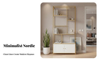 Light Luxury Aesthetic Staggered Open shelving unit Modern design Room partitionr Multi-Functional Shelving Unit Freestanding for Design aficionados, Homeowners, Office Workers, Entryway, Study, Bedroom