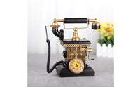 Retro Telephone Model Metal Telephone Model Decorative Mini Phone with Rotary Dial for Coffee Shops