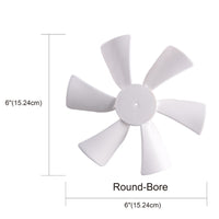 6 Inch White RV Vent Exhaust Fan Blade with 12V D Shaft Replacement