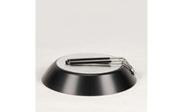 Portable Camping Frying Pan Black Interior Flat-Bottom Frying Pan Metal Exterior Outdoor Cooking Gear