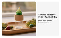 Christmas Tree Glass Jar Small Size Baby Tooth Collection Bottle Hair Preservation Jar Wooden Lid for Collectors, Party Gifts