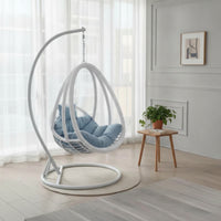 Hanging Egg Chair with Stand Freestanding Egg Chair with Stand Single-Person Seat for Balcony, Living Room, Sunroom