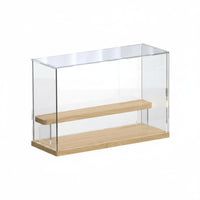 Acrylic Display Case Wooden Shelves Household Storage Transparent