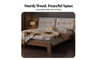Upholstered Wooden Bed sturdy Wood Construction Upholstered foundation Frame Modern Minimalist and design Bedstead for partners, Adults, Home, Apartment, Hotel