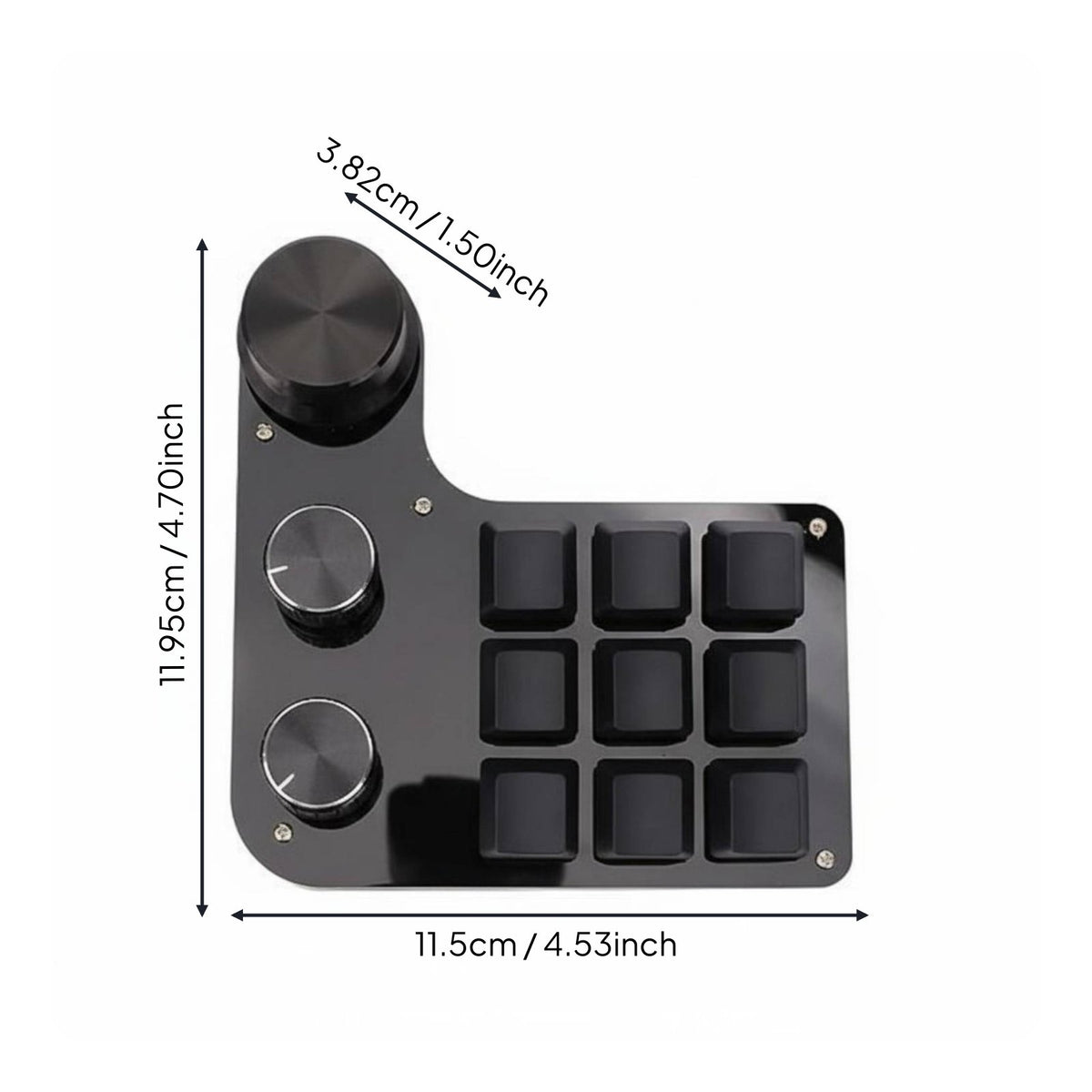 9 Key Keypad with 3 Knobs RGB Backlit Computer Peripheral Two-Mode Mode