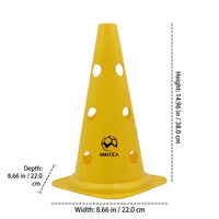 Football Training Equipment, 38cm Agility Cones, Stackable PE Sports Cones for football Training