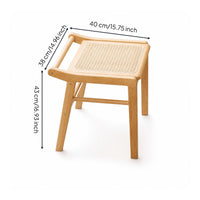Makeup Vanity Chair Portable bamboo Footstool Traditional Footrest for Vanity