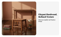 Square Wooden Stool Sturdy long-lasting Four-Legged Square Pedestal Space-Saving