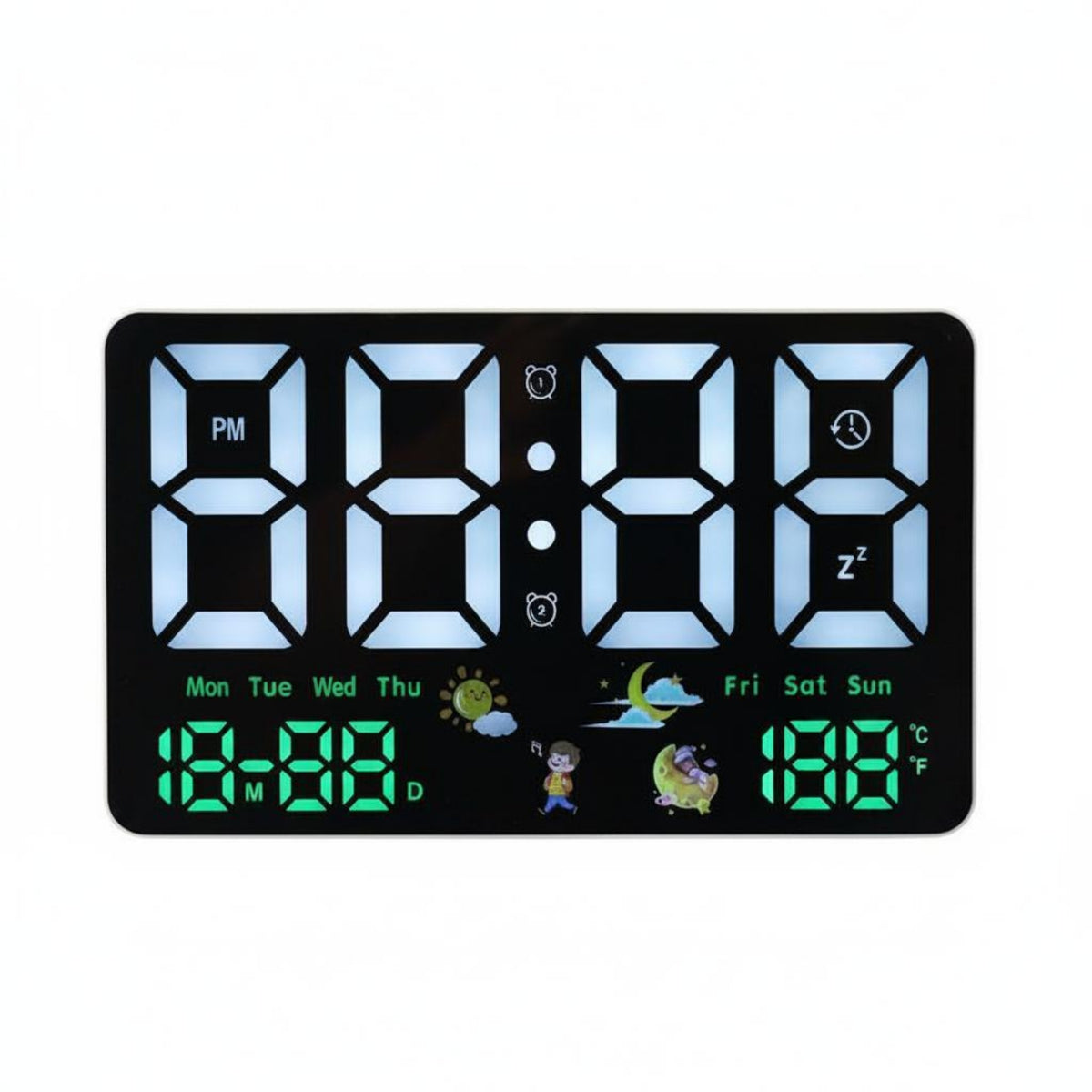 Electronic Wall Clock Digital Display Multifunction Alarm Clock LED Screen Controller Function Decorative Piece Suitable for Living Room Office Bedroom