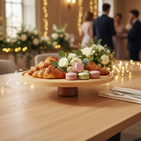 Wooden Cake Stand Great Gift Pedestal Dessert Server Easy to Clean for Party Hosts