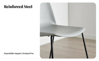 Nordic Design Dining Chair Lightweight Minimalist Metal Leg Chair Space-Saving