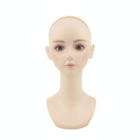 Mannequin Head with Shoulders Matte Manikin Head with Shoulders Life-Size Hairpiece Display Bust for Cosplay