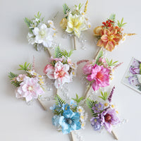 2026 New Wedding Boutonniere for Groom and Bride Gold Flower Sister Bridesmaid Wrist Flower Business Meeting Wedding Use